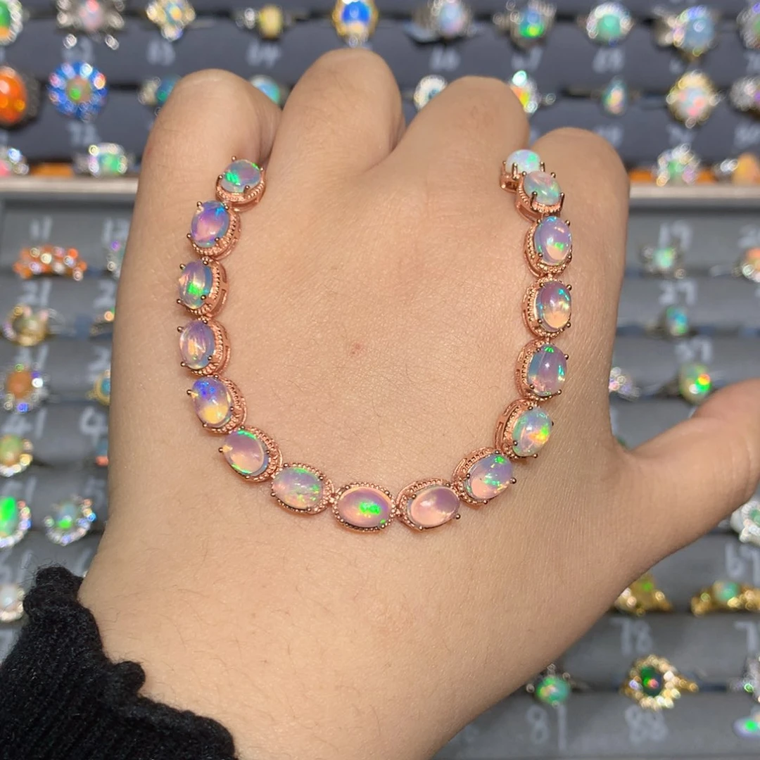 银S925镶嵌欧泊欧泊手链l