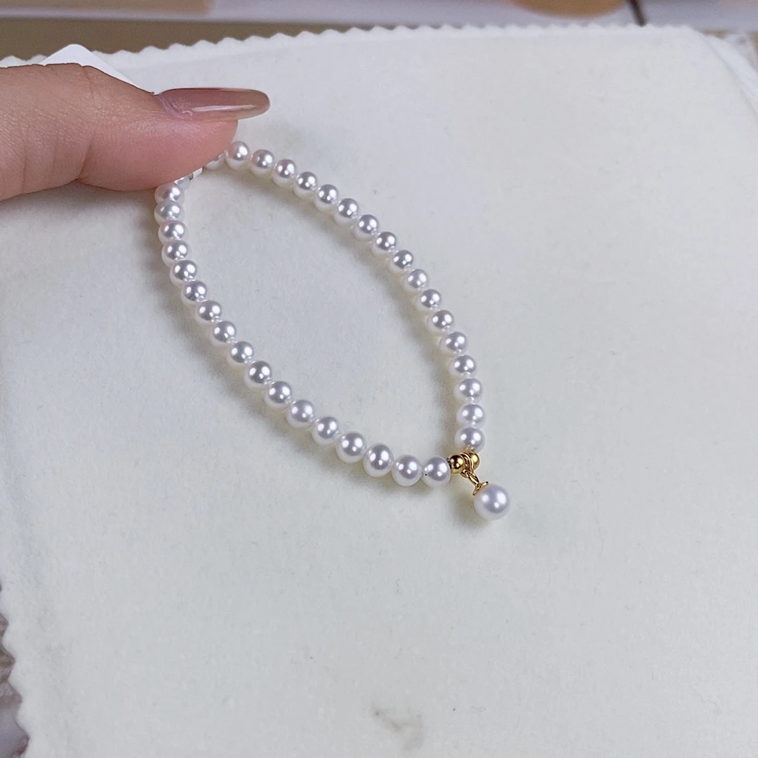 银S925镶嵌手绳淡水珍珠