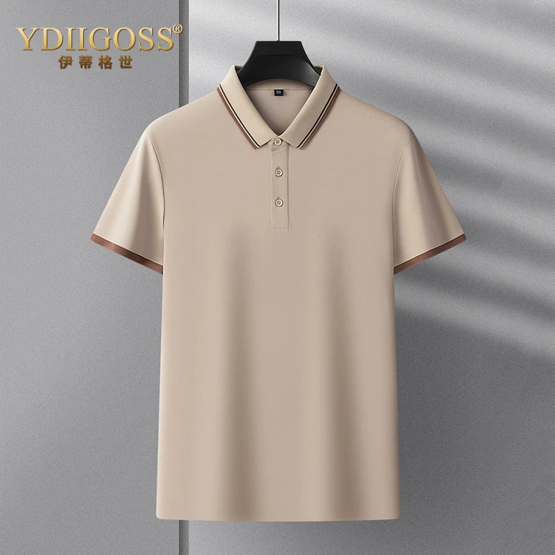 YDIIGOSS男士运动POLO衫夏季薄款纯色透气半袖翻领上衣商务跑步