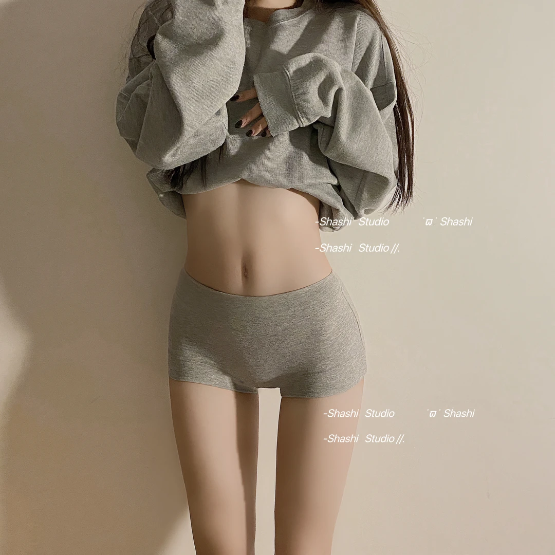 内裤女生棉质裆中高腰2025新款女士大码舒适亲肤裸感包臀平角短裤