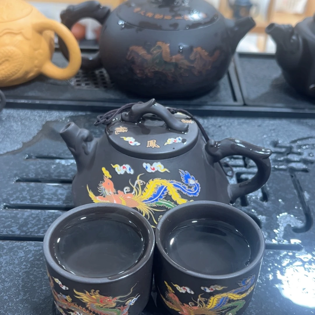 茶壶紫砂一壶2杯123