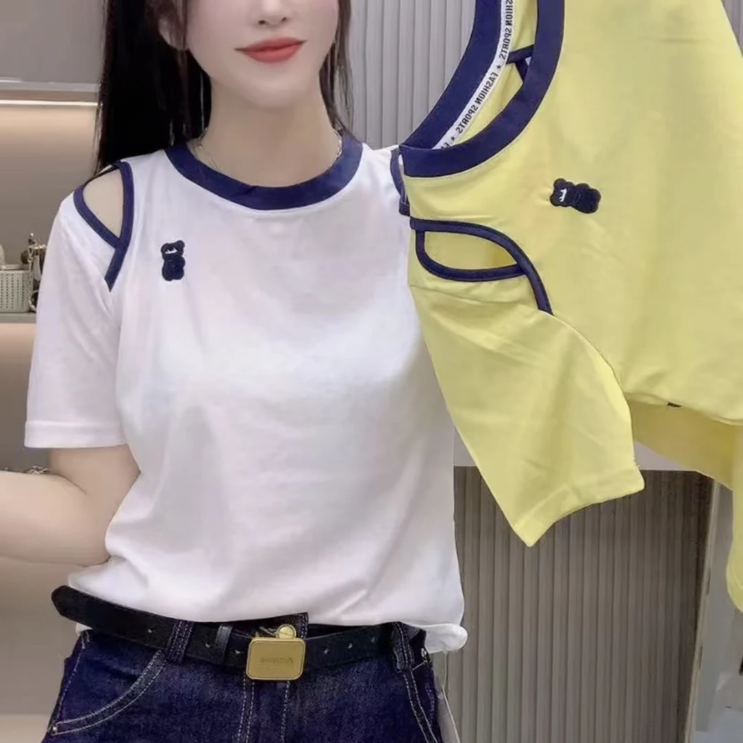 休闲显瘦美背半袖宽松减龄洋气时尚百搭潮流韩版