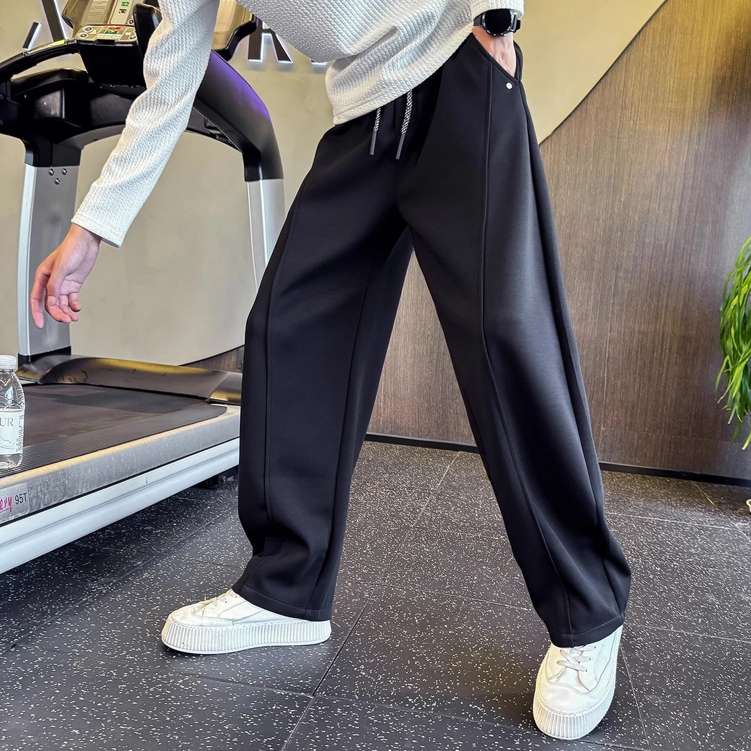 仓石一树春秋款运动卫裤男潮流百搭宽松直筒2025轻奢痞帅男装