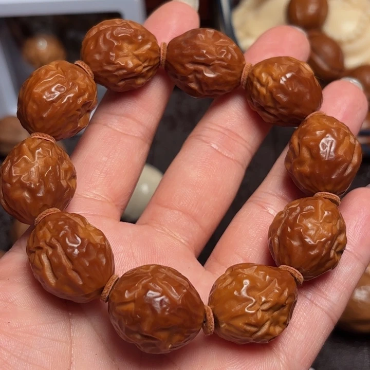 夜***潇手串/手链橄榄核1.8鸡血红铁核大枣10颗手串