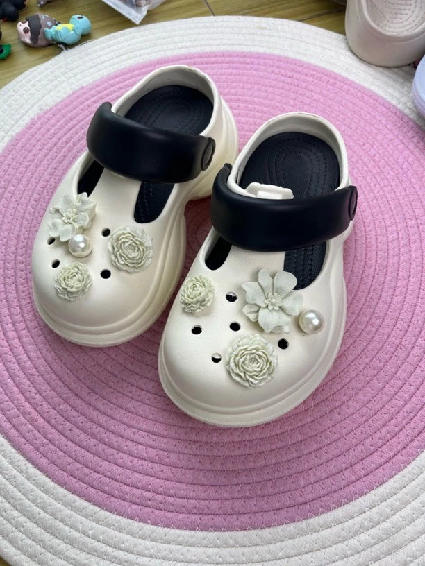 网红款热门洞洞鞋脚腕绊带高帮舒适洞洞鞋凉鞋防滑少女