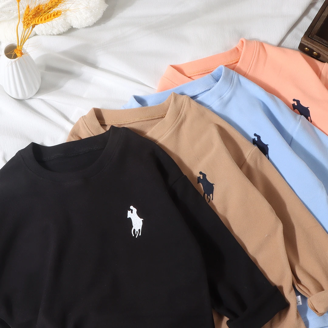 【280g双面德绒】儿童德绒打底衫圆领T恤男童女童春秋款上衣内搭