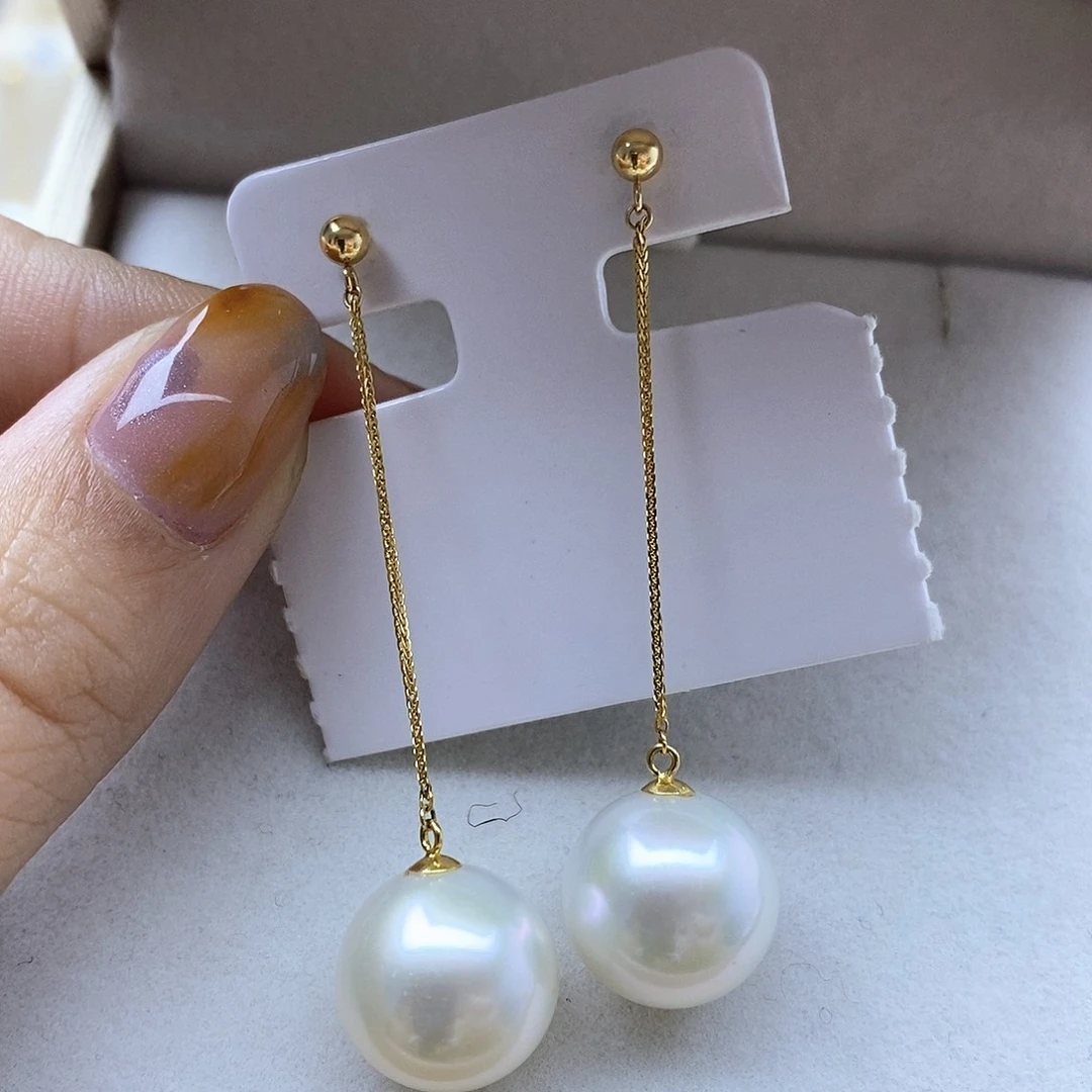 未镶嵌耳饰淡水珍珠大**宝定制耳线特选12mm