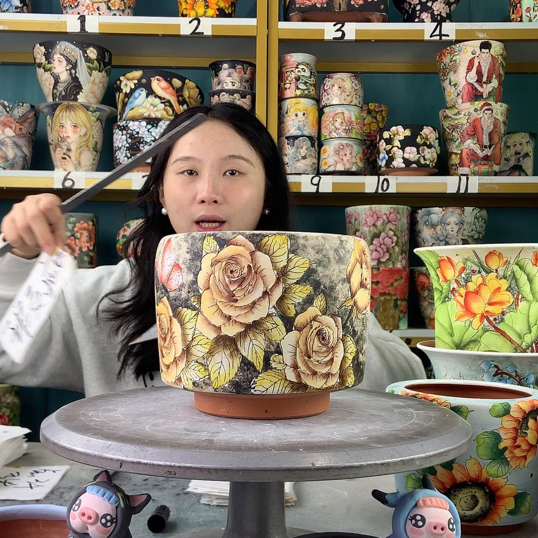陶景德镇手工花盆19