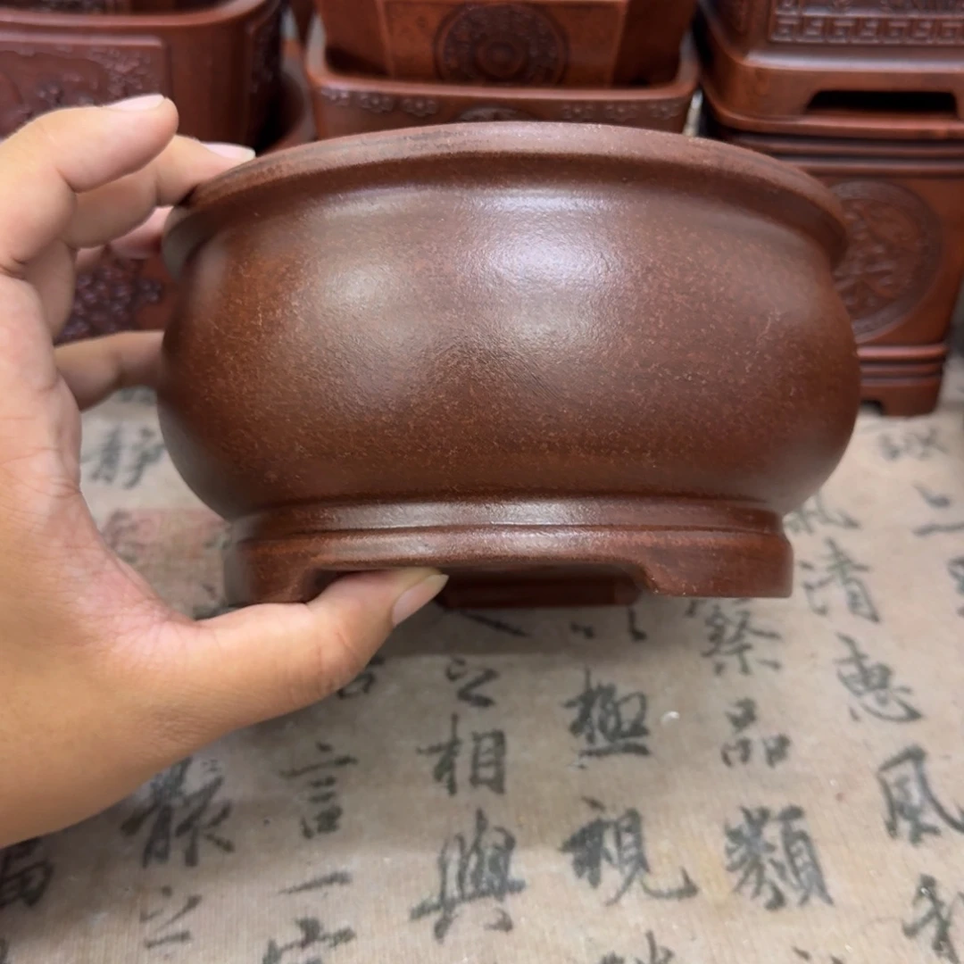 紫砂花盆14.5x8内经紫砂花盆