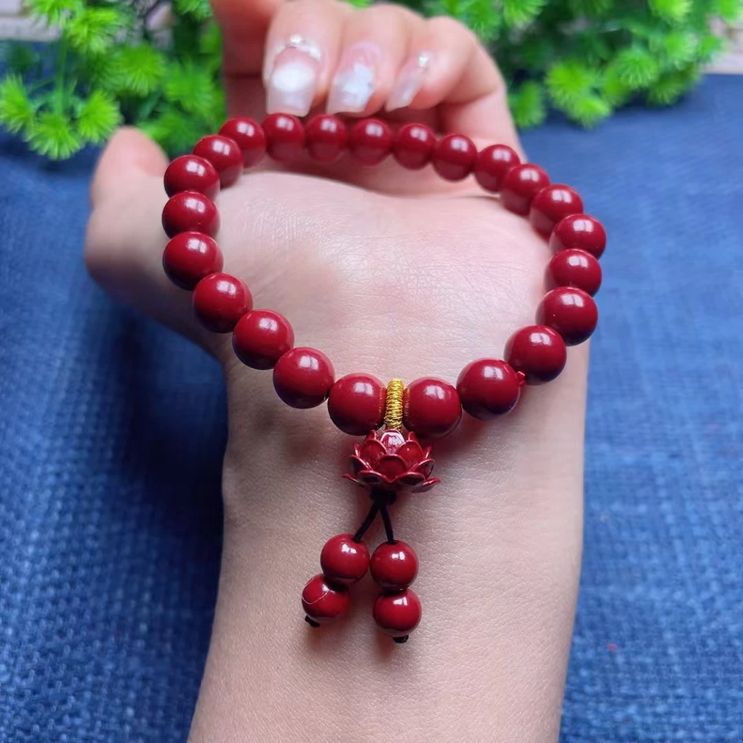 含辰砂工艺品朱砂好运莲花手串163
