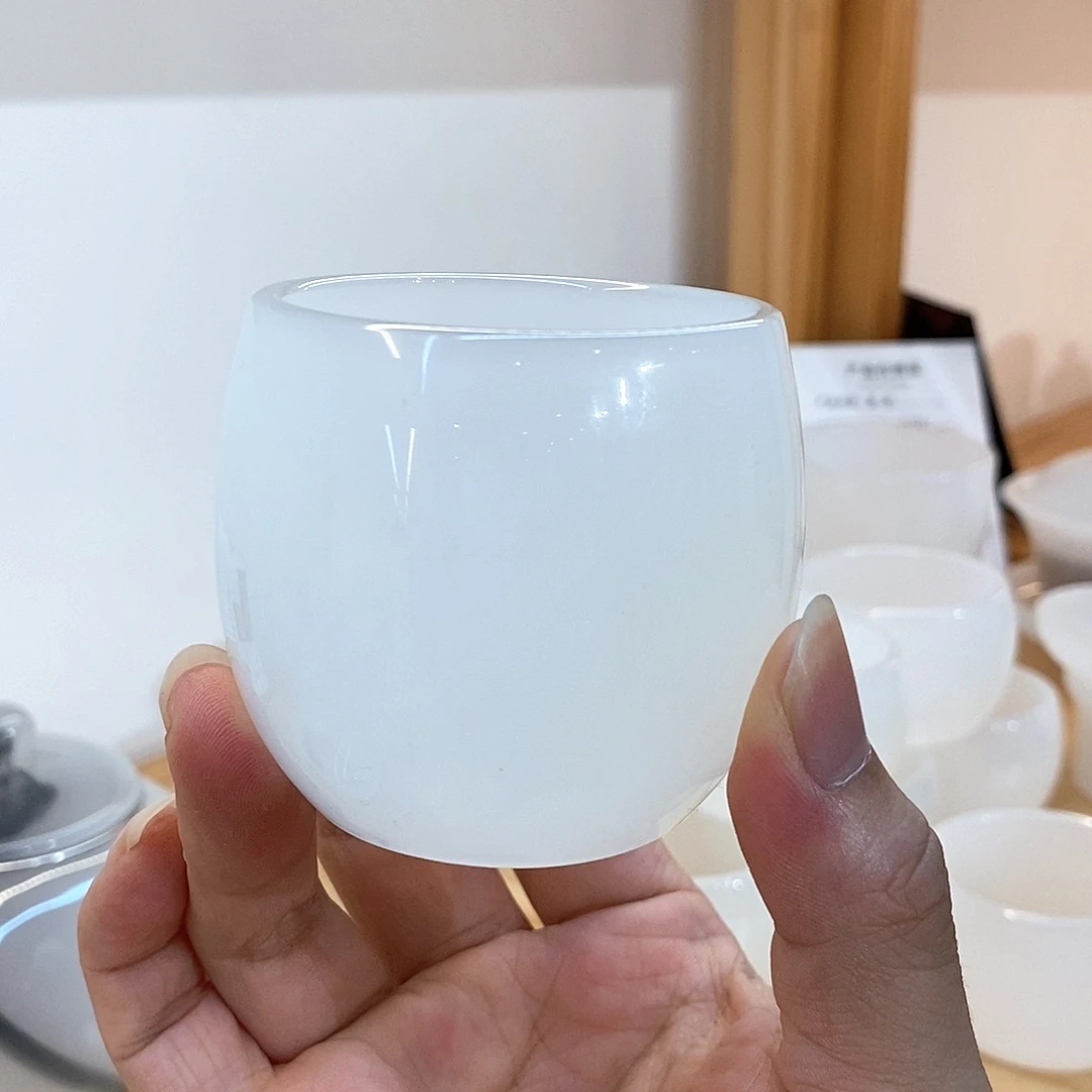 手工艺品琉璃白玉琉璃主人杯