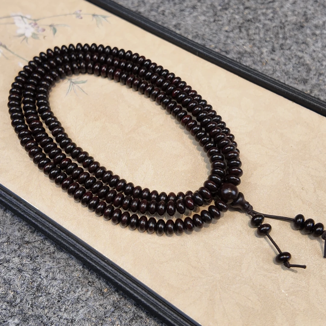 柏小宋印度小叶紫檀算盘珠手链手串6mm项链