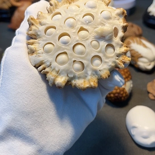 ༽***鹿骨把件鹿角莲蓬手把件