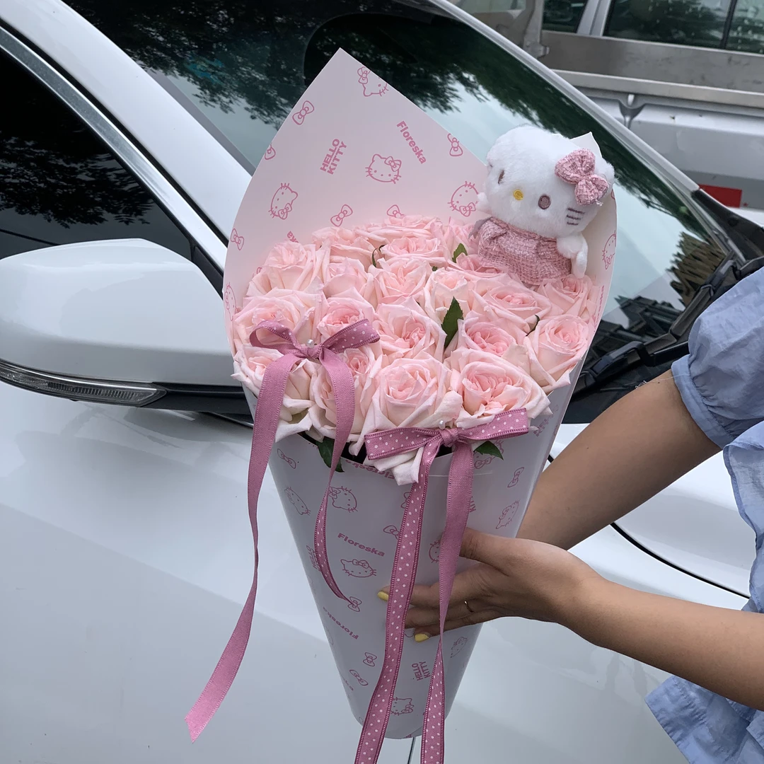 新款冰淇淋抱抱兔花束成品仿真花送女朋友送闺蜜生日礼物节日