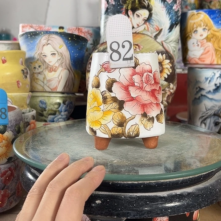满38包邮 景德镇幸运花盆