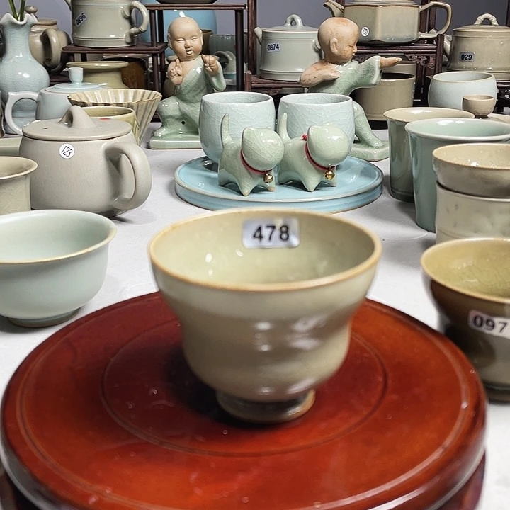 原矿釉柴烧汝瓷葫芦杯