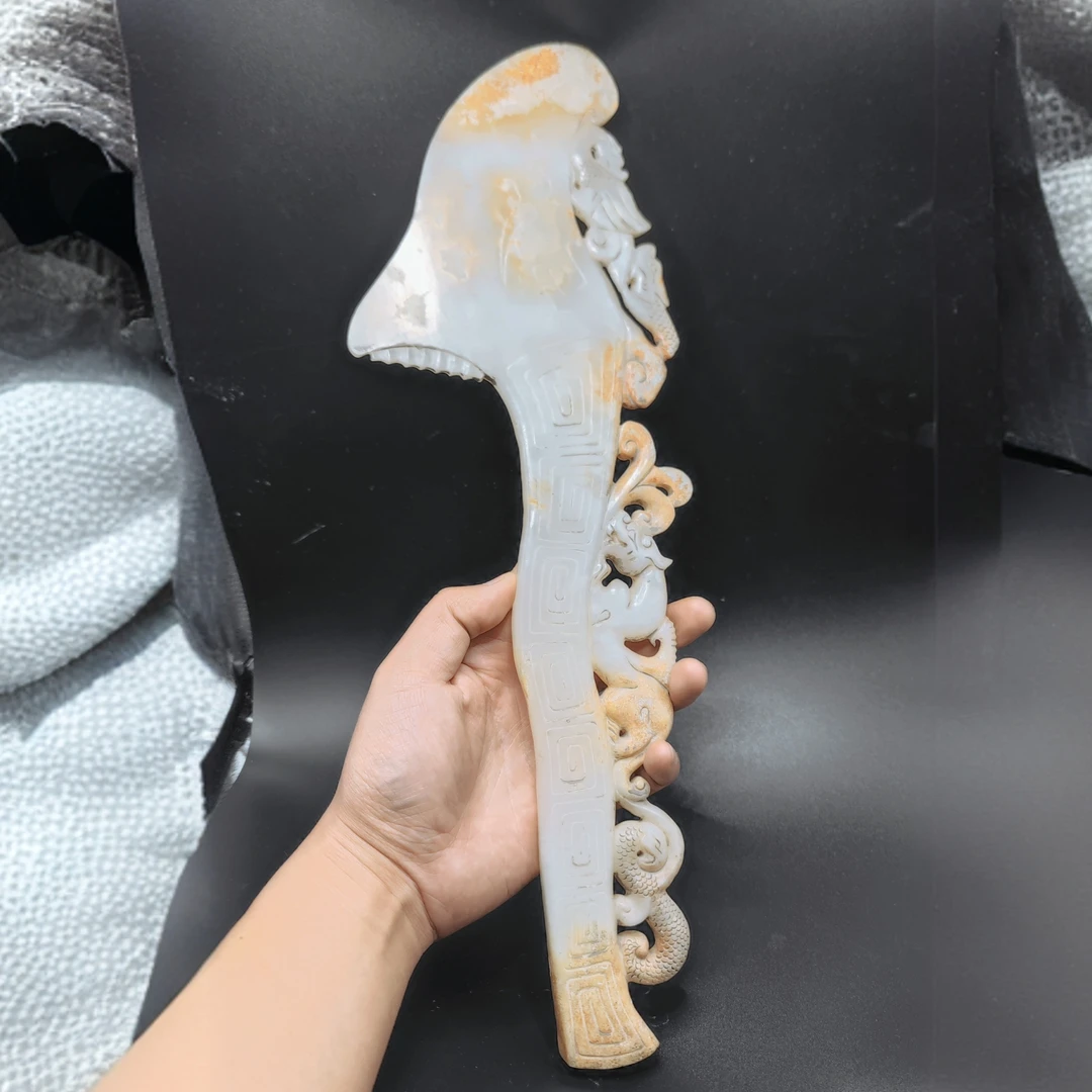 和田玉白玉 玉斧子一个