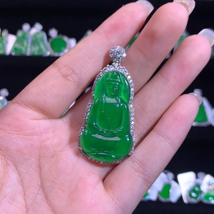 【闪购商品】颈饰银S925镶嵌翡翠天然翡翠