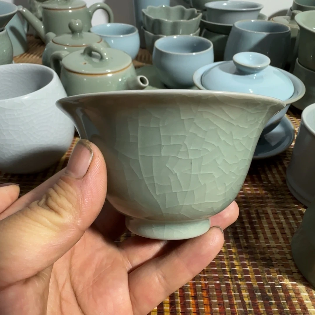 杯子原矿瑕粉青主人杯