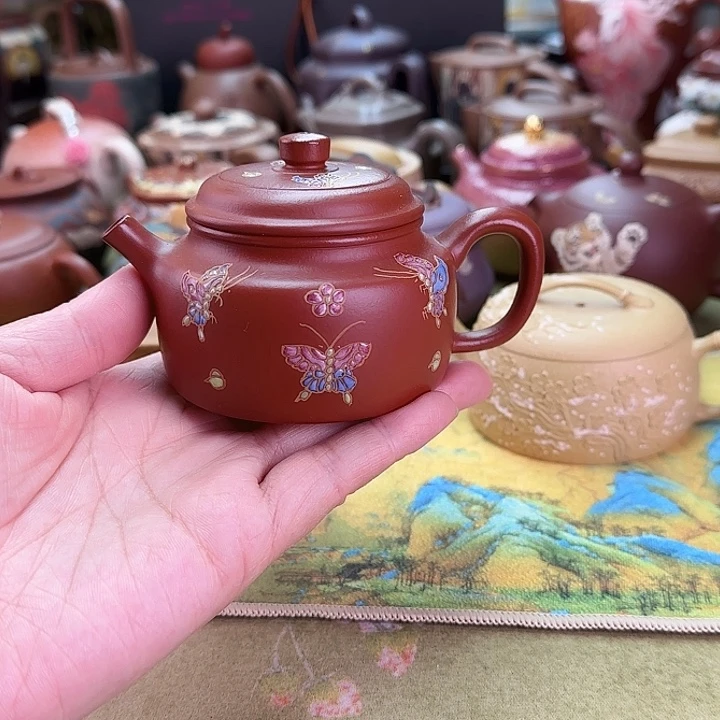 茶壶紫砂蝴蝶德钟