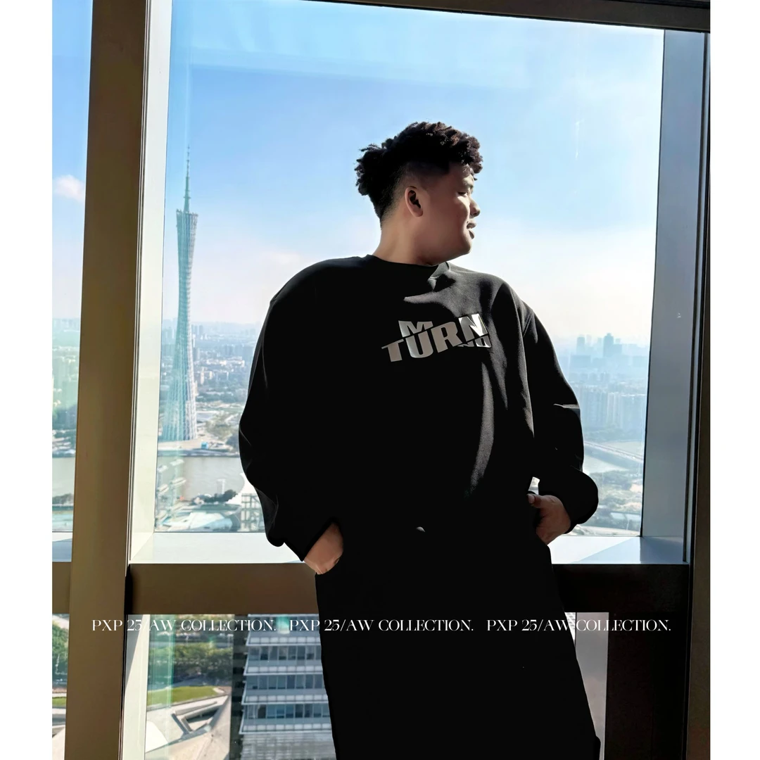 【这个工艺很哇】秋冬圆领套头大码男装潮牌卫衣360斤可穿简潮73019