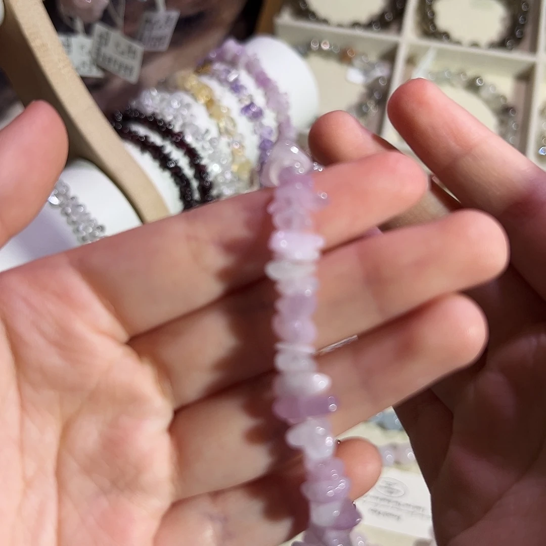 纯铜石英石水晶随形手串