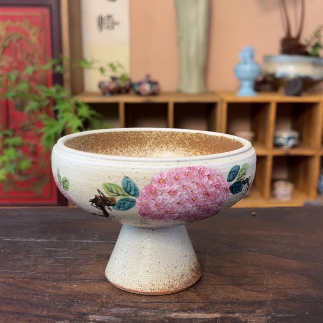 杯柴烧手工手绘陶瓷