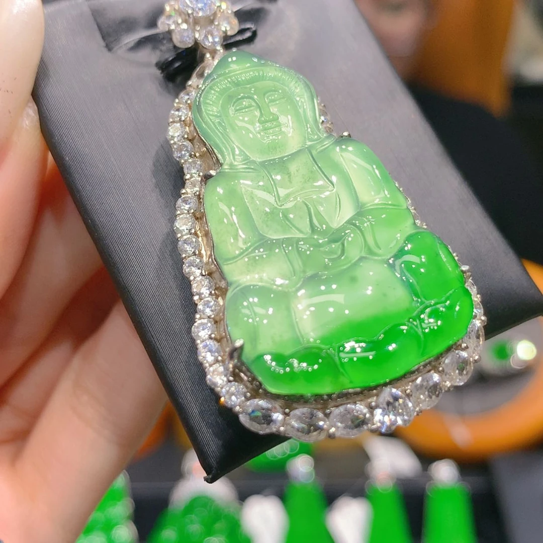 【闪购商品】颈饰银S925镶嵌翡翠亦*5柒姐