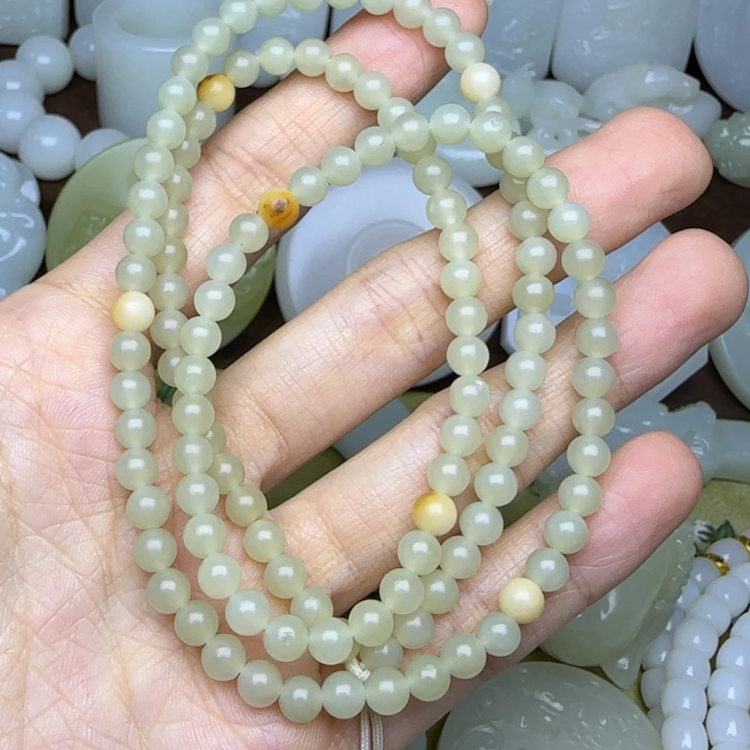 和田玉未镶嵌挂件项链