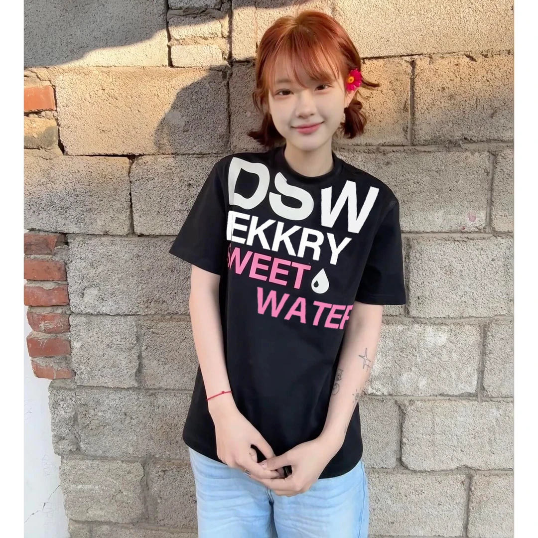 Labzaa美式休闲潮牌vintage字母印花纯棉短袖t恤女夏季情侣上衣男