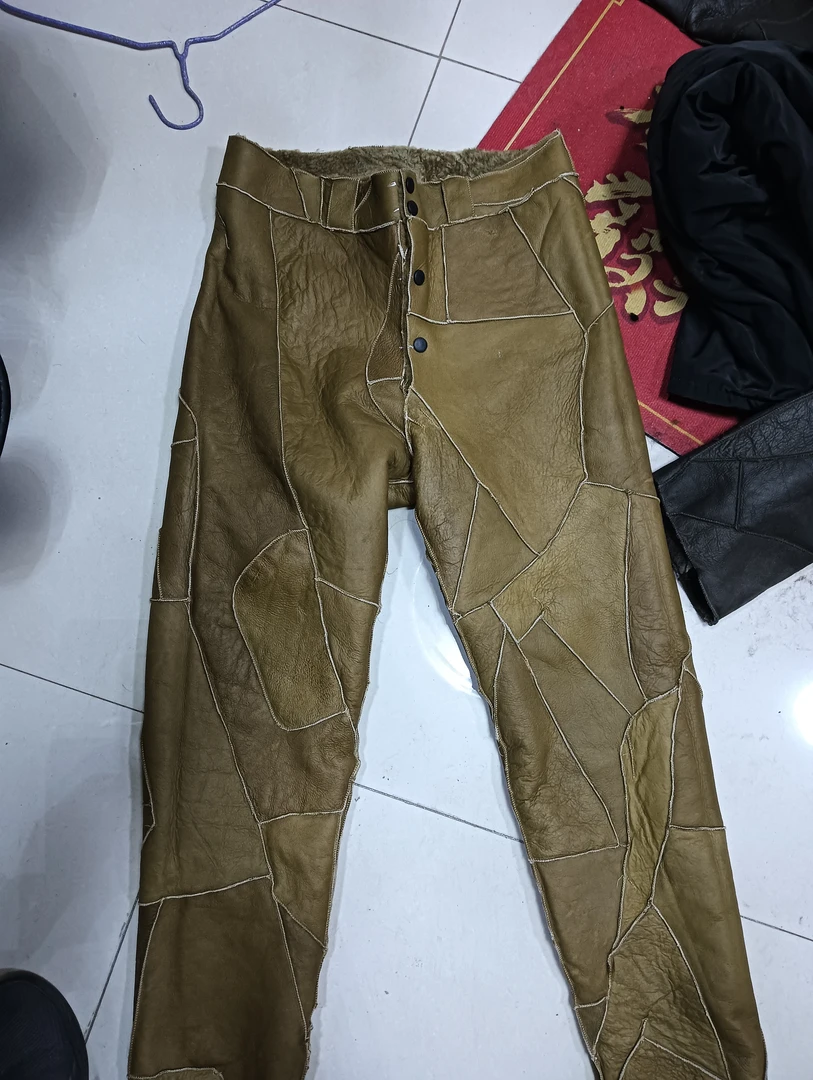 皮毛一体服饰  男款直筒时尚户外休闲真皮百搭保暖弹力拼接拼接