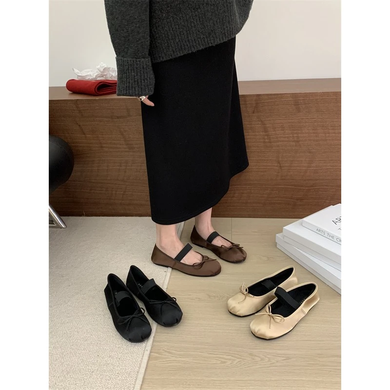 【香港DcSU专柜国际女鞋馆】DUXI韩国女鞋2025年新款东大门复古绸缎