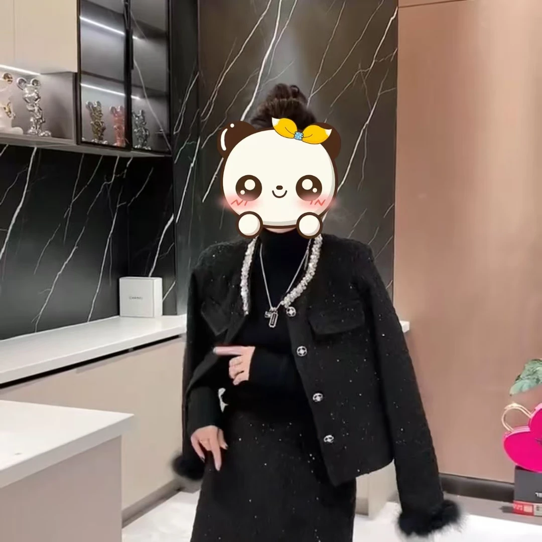 2025秋冬新款小香风套装裙两件套显瘦百搭气质温柔出片设计感8109