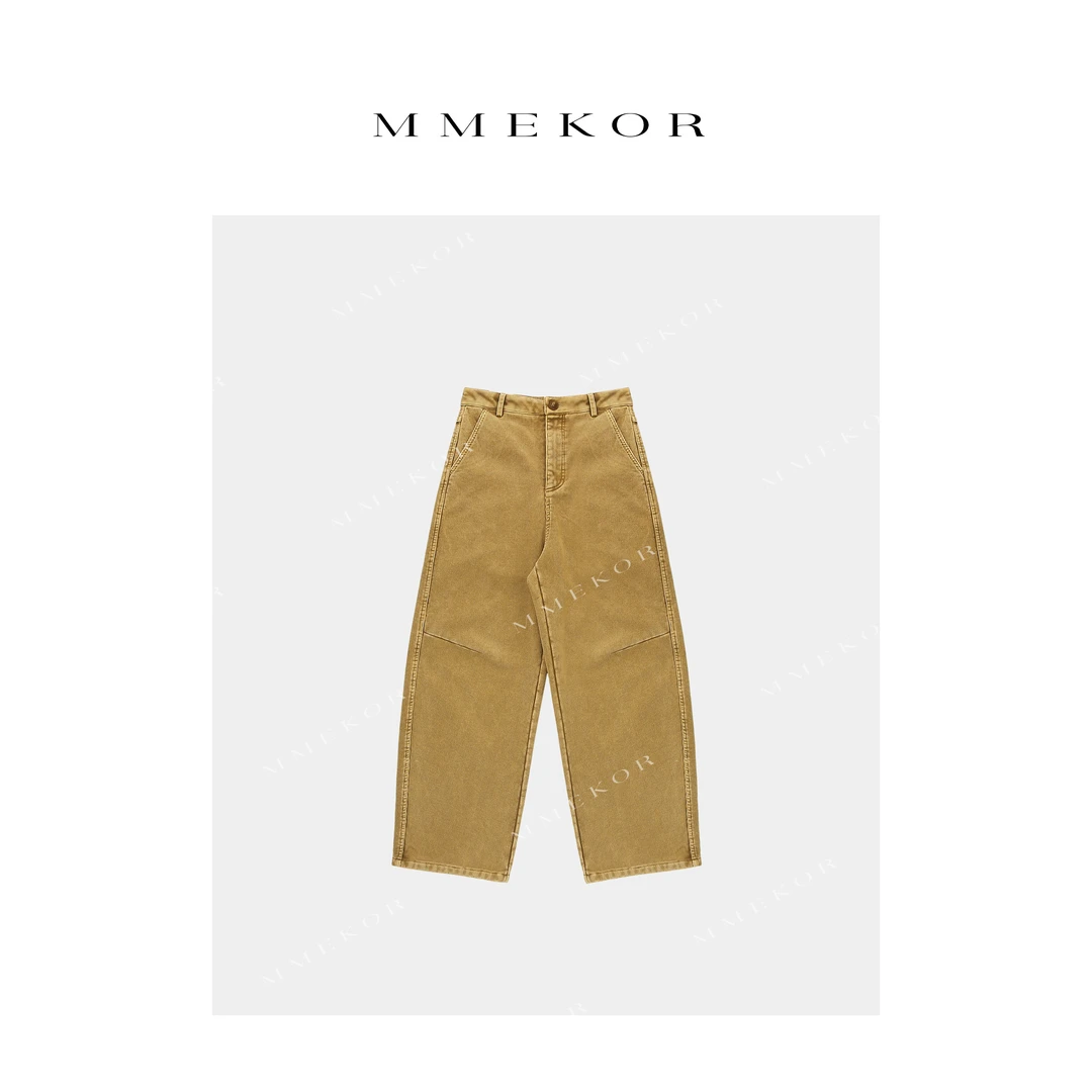 MMEKOR“复古玩家裤” 2025新款秋款静奢老钱风加绒休闲裤 50112