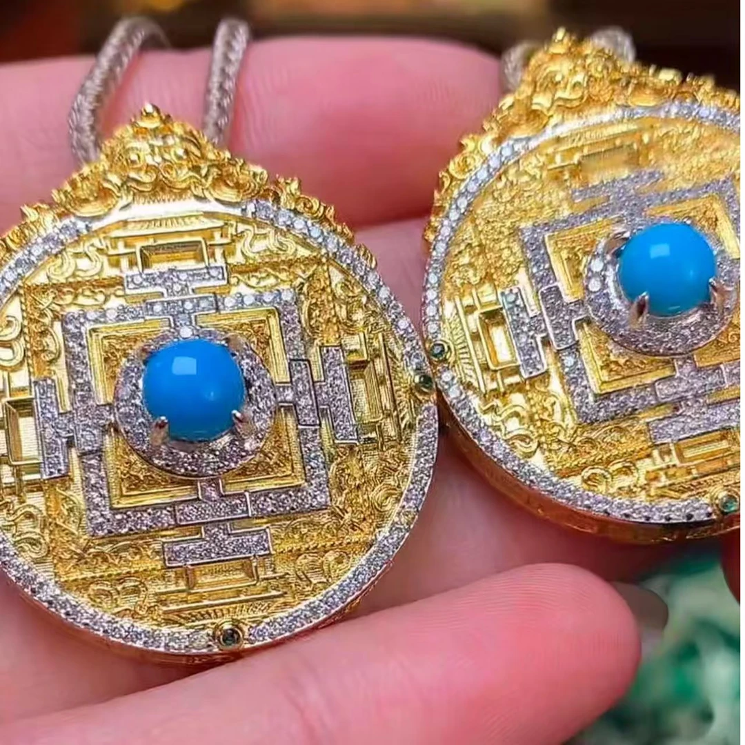 【逍遥】绿松石美松坛城吊坠*PC/0107/多样性发/1件