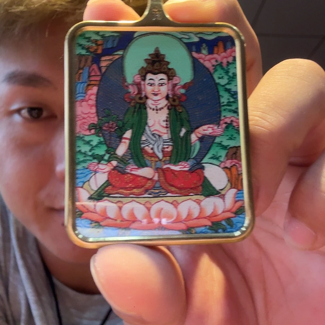 吊坠大势至手绘唐卡