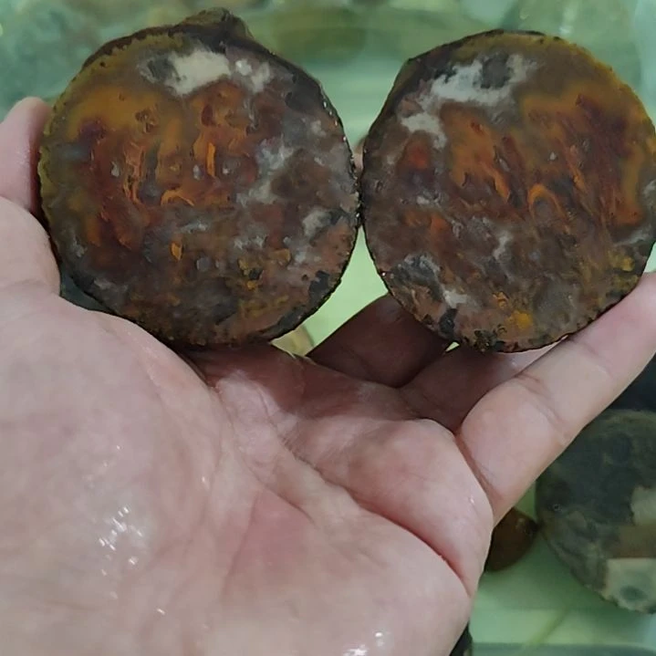 有机玻璃战国红玛瑙对石摆件