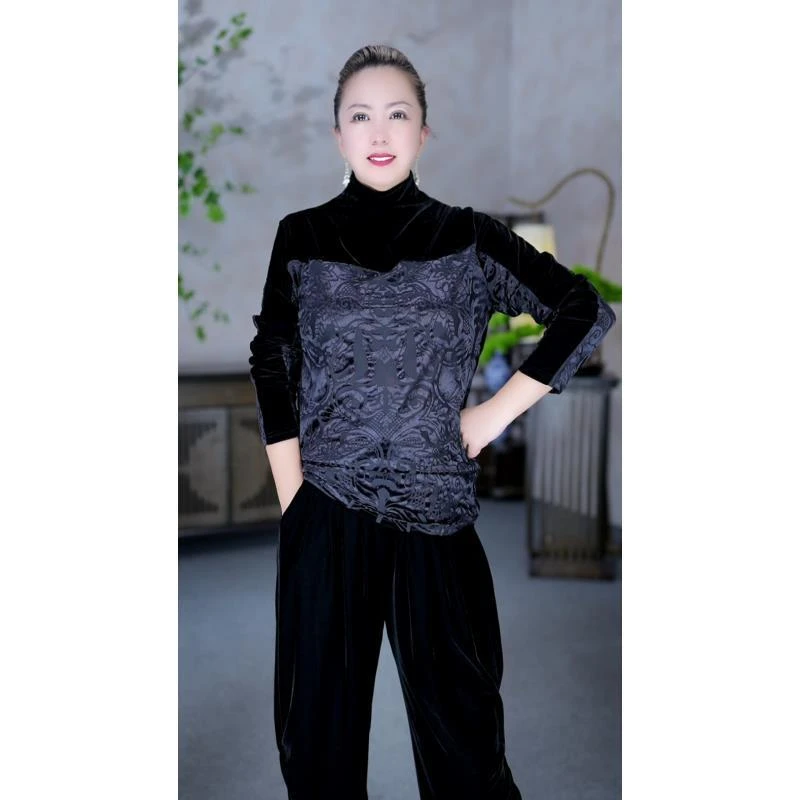 5【MIAOCI】82368时尚百搭气质款显瘦堆堆领双面穿打底衫