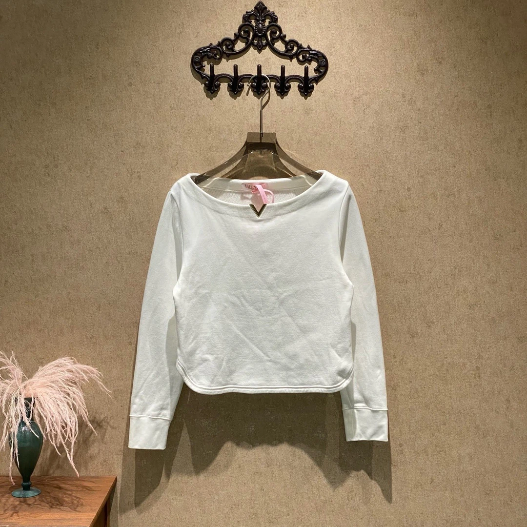 99新 Valentino/华伦天奴 新款白色金属logo卫衣/xl码/99新/38073