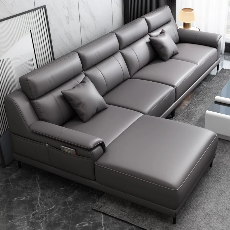 真皮沙发客厅现代简约小户型高档北欧牛皮沙发轻奢充电家用单人