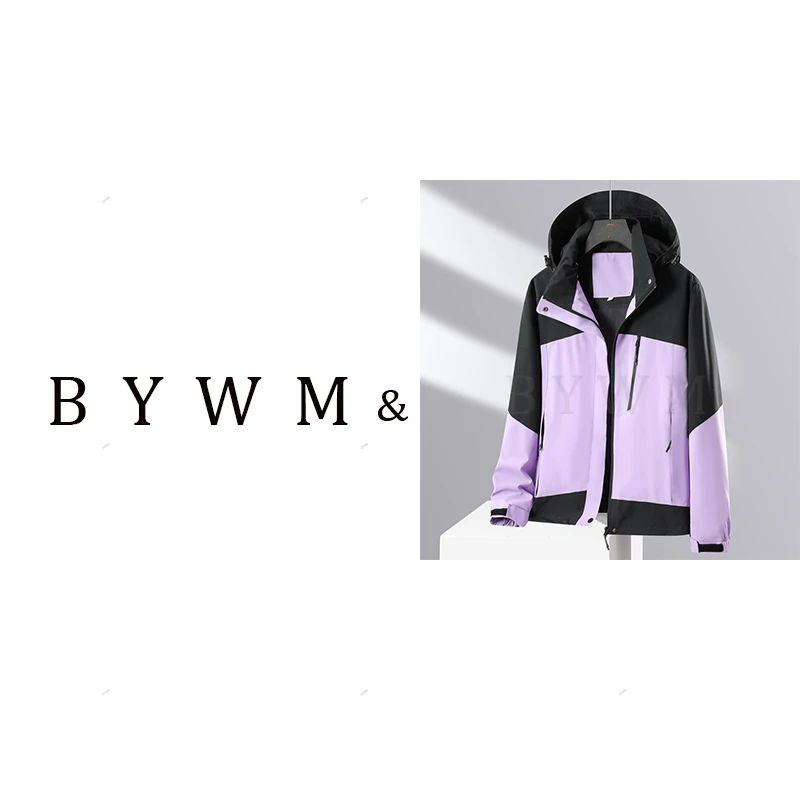 情侣款户外防风休闲可拆卸连帽冲锋衣 2008-2006