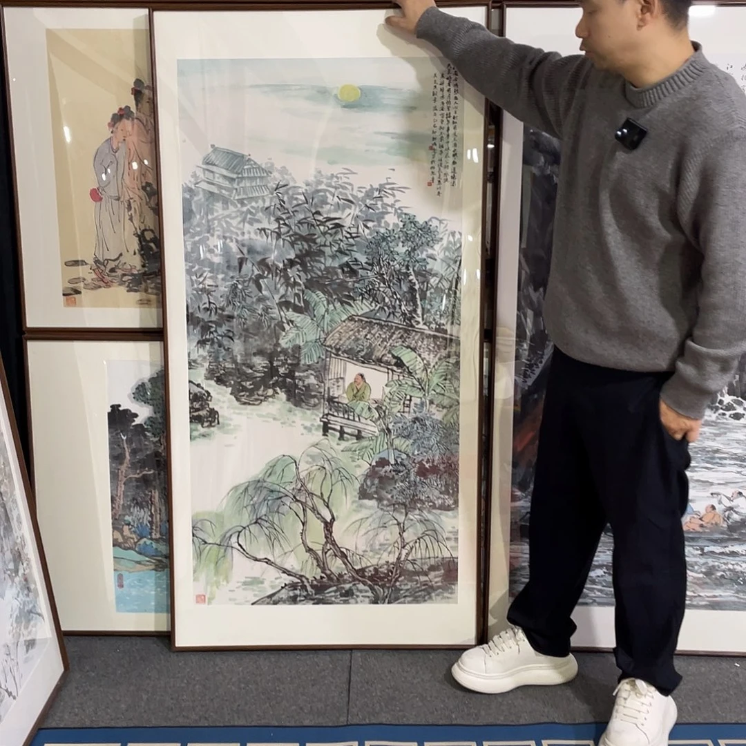 国画手绘画作品带框80/160