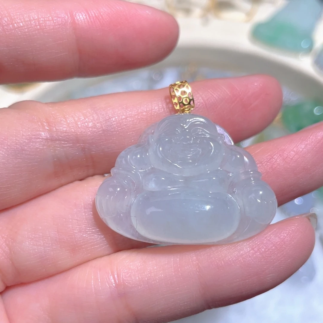 翡翠颈饰18K金镶嵌翡翠