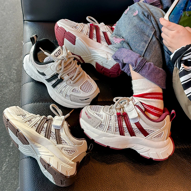 【逆风而行】-儿童春季网布透气百搭老爹鞋2025韩版跑步鞋-A2501