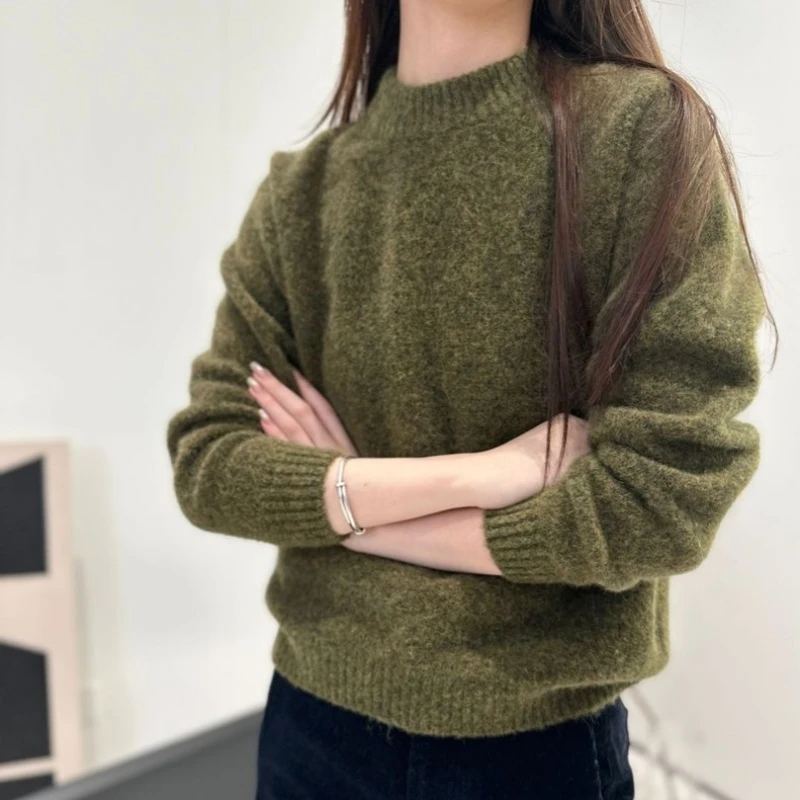 年度强货！强烈推荐! 炒舒服! 北欧蓬松保暖羊驼毛花纱圆领毛衣女
