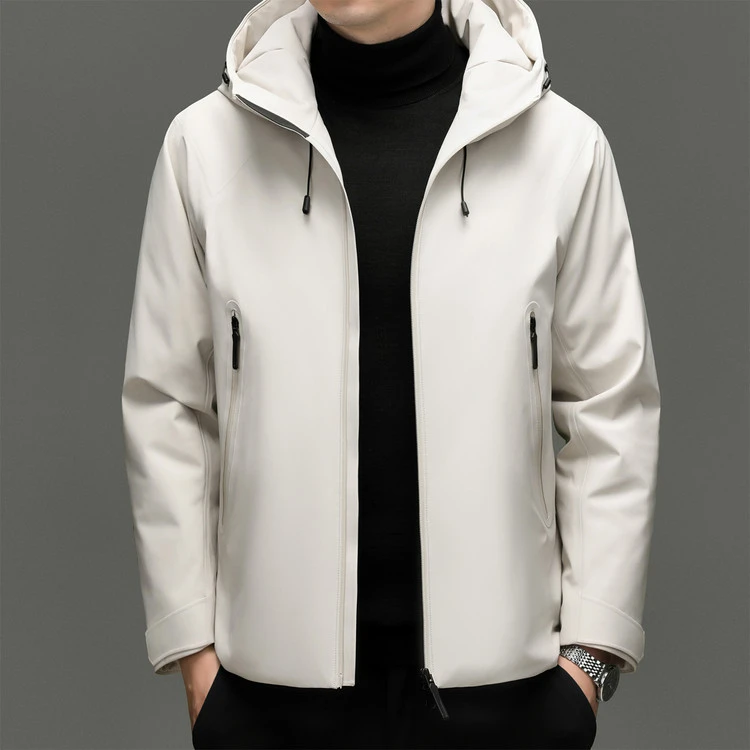 2025冬季潮流连帽羽绒服男士时尚冲锋衣户外运动防水双面穿外套男