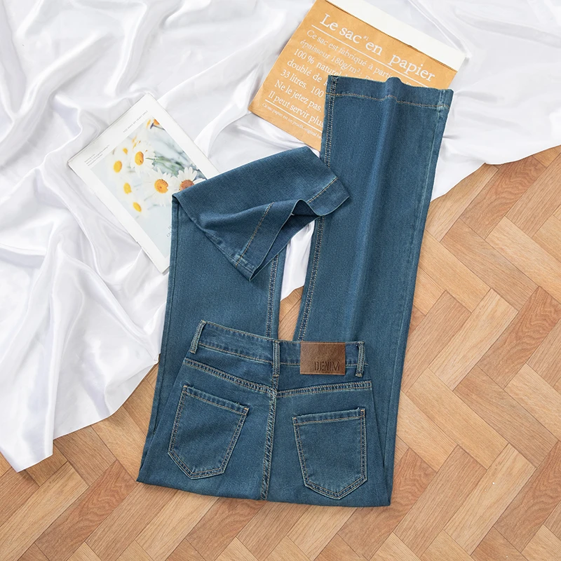 垂感天丝莱赛尔牛仔裤女2025夏季新款薄款阔腿裤宽松拖地裤子