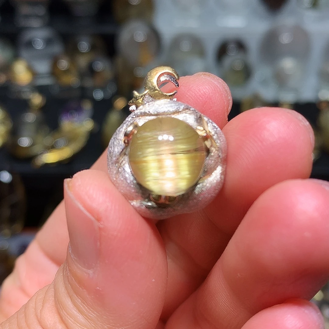 水晶珠宝半成品银S925镀金镶嵌定制款