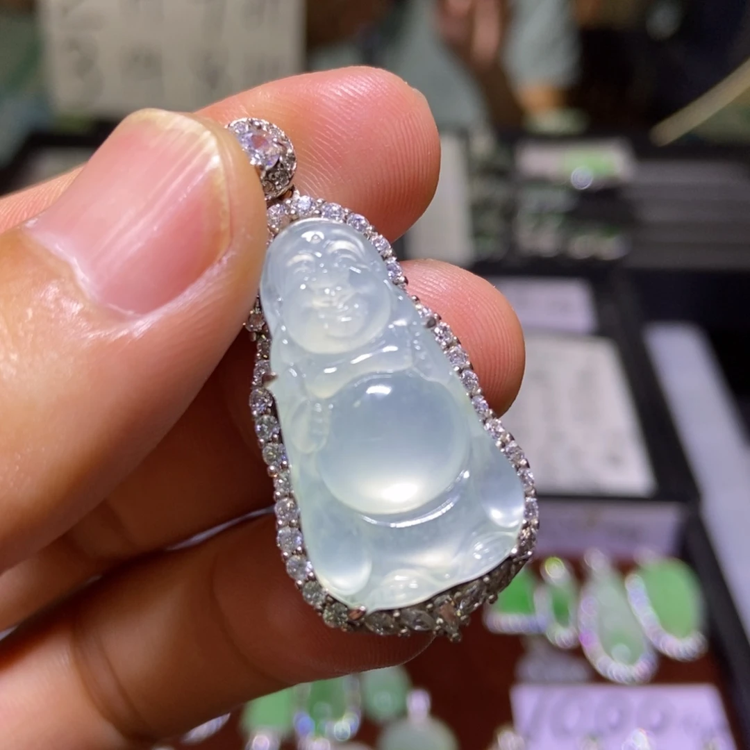 翡翠银S925镶嵌颈饰