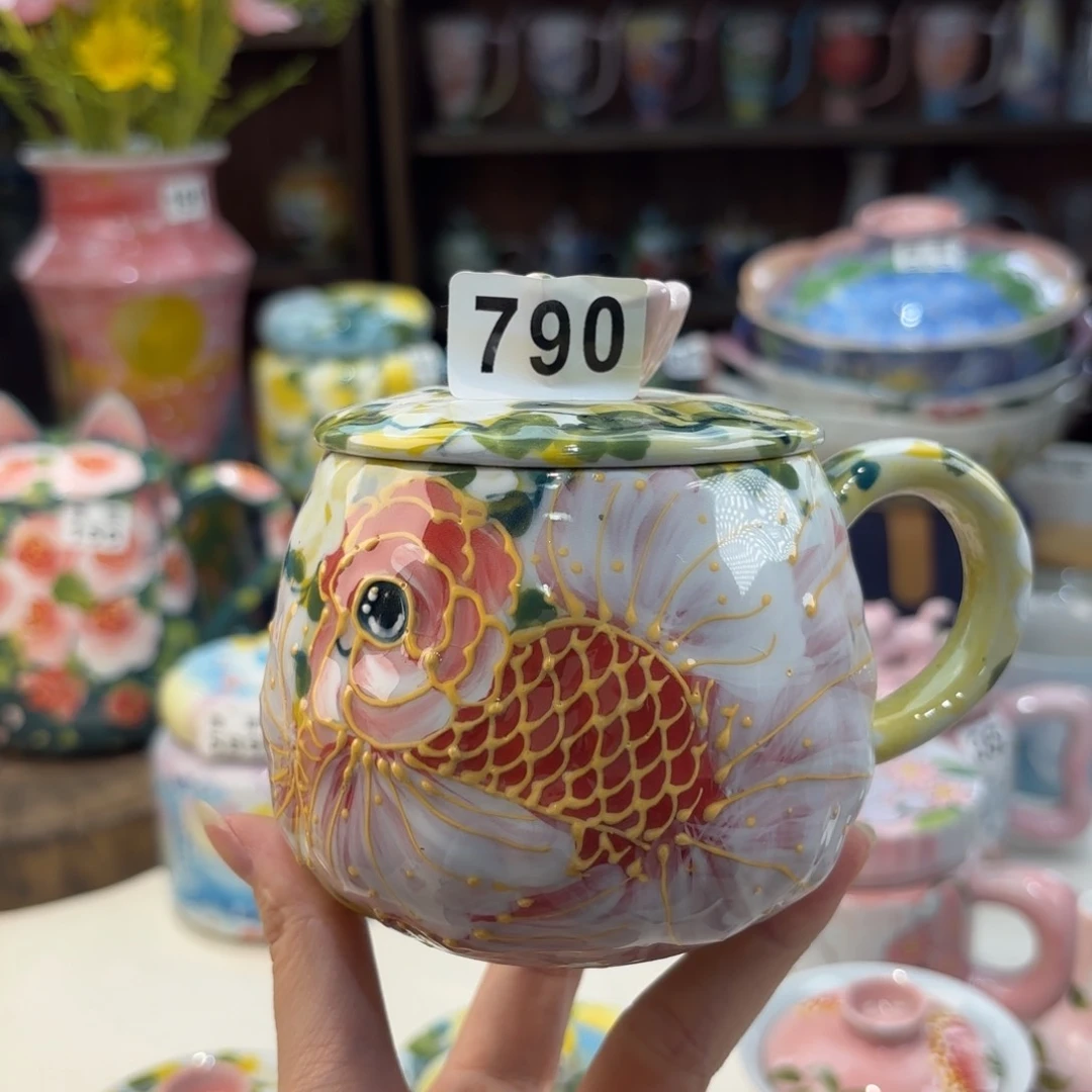 瓷片景德镇手绘高温釉下彩陶瓷茶具